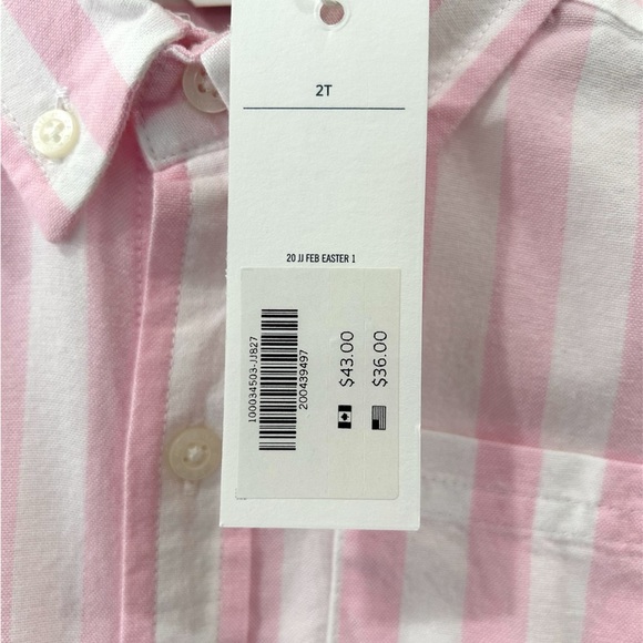 Janie and Jack boys striped oxford shirt 2T pink white button down cotton NWT - Picture 4 of 8